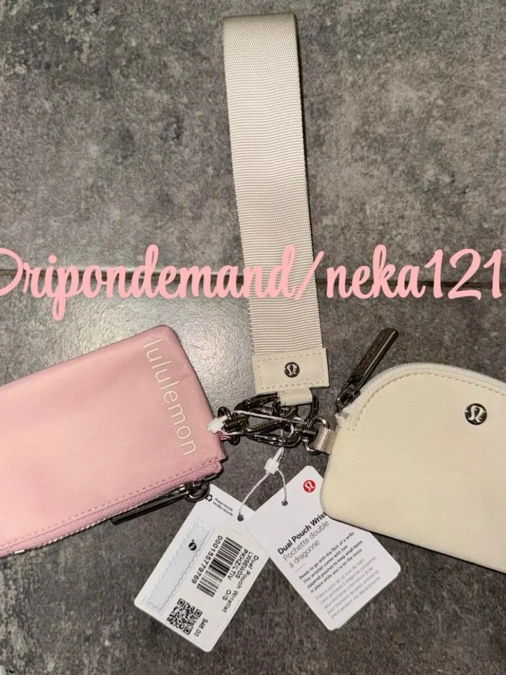 Lululemon Dual Pouch Wristlet- Pink Haze/Light Ivory